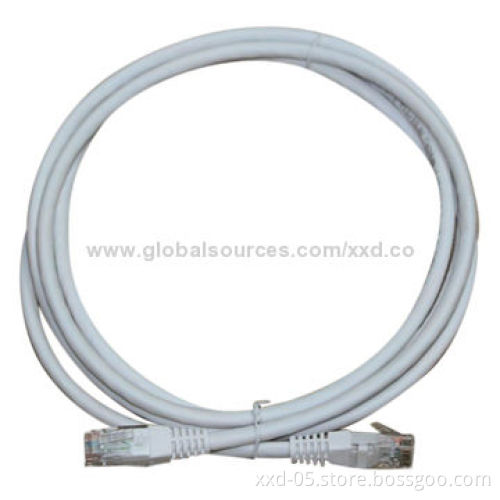 White Color New PVC RJ45 UTP Cat5e Round Cable, 24AWG Strain Copper Network Patch Cord